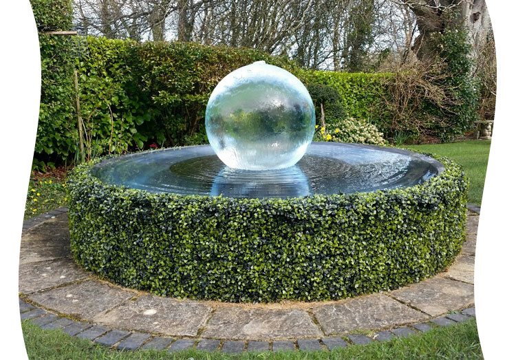 Glass Water Features, Glass Water Fountains, Staffordshire