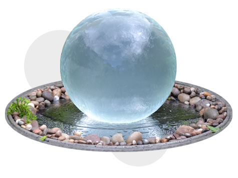 The Aquaglobe, Glass Water Feature
